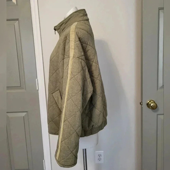 Bagatelle Collection Tan/Brown/Green Quilted Dolman Sleeve Full Zip Jacket(L) - Picture 6 of 14